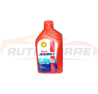 زيت موتور 20W50 شل ادفانس 1L API SN 3000 موتسيكلات