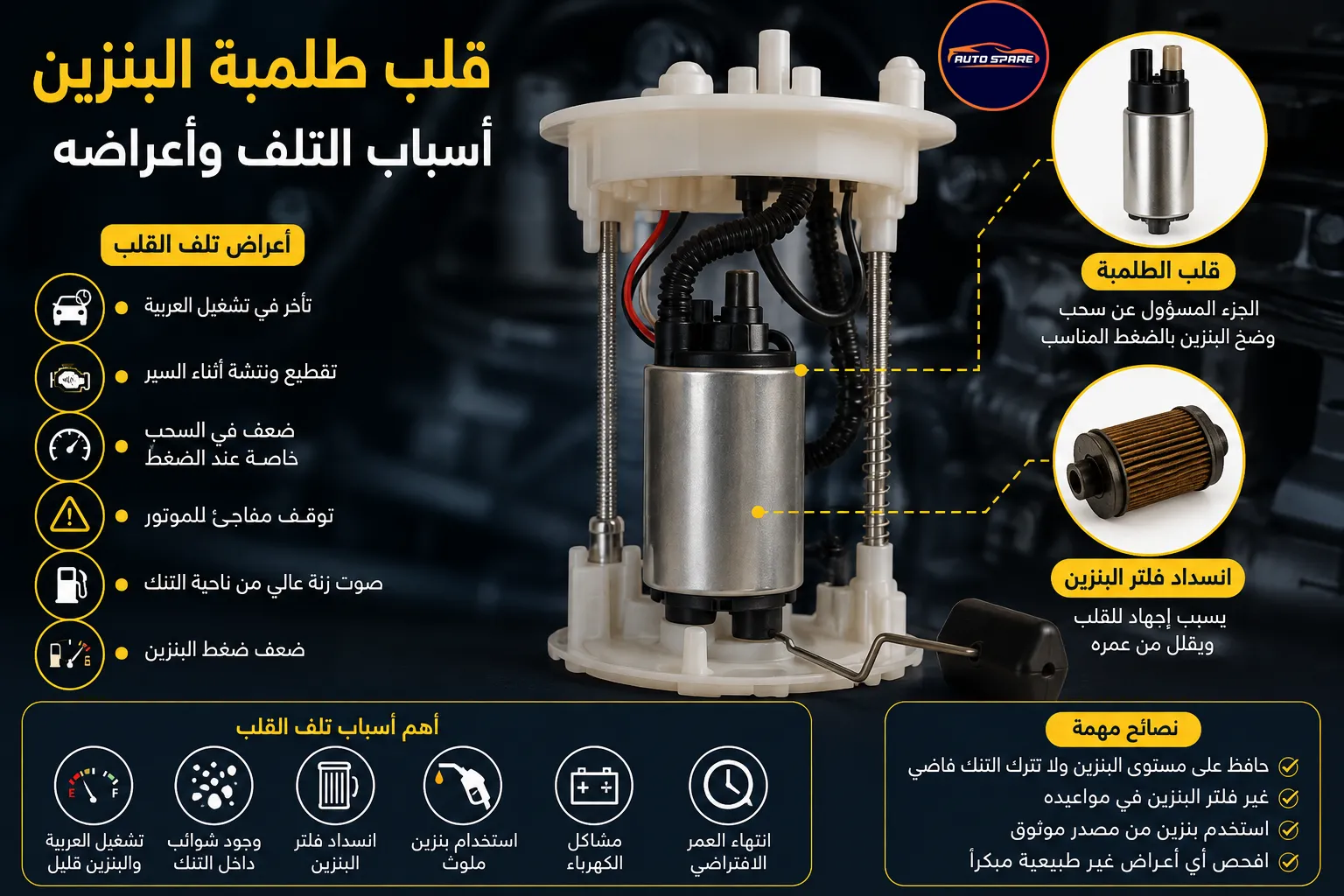 اسباب لا يمكن تتوقعها لتلف قلب طلمبة البنزين ؟ أهم أسباب تلفها وعلامات تكشف إن وقت تغييرها جه!