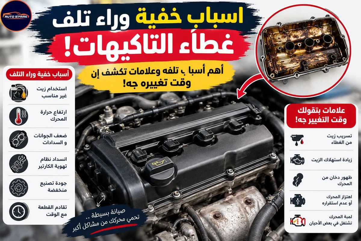اسباب خفية وراء تلف غطاء التاكيهات! أهم أسباب تلفه وعلامات تكشف إن وقت تغييره جه!
