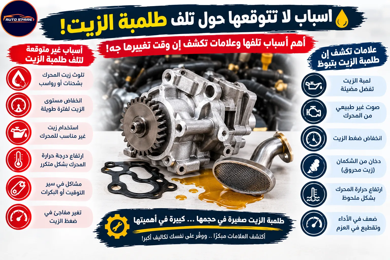 اسباب لا تتوقعها حول تلف طلمبة الزيت! أهم أسباب تلفها وعلامات تكشف إن وقت تغييرها جه!