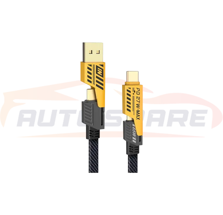كابل شحن 4 في 1 بطول 1.2 متر مع USB A/USB C